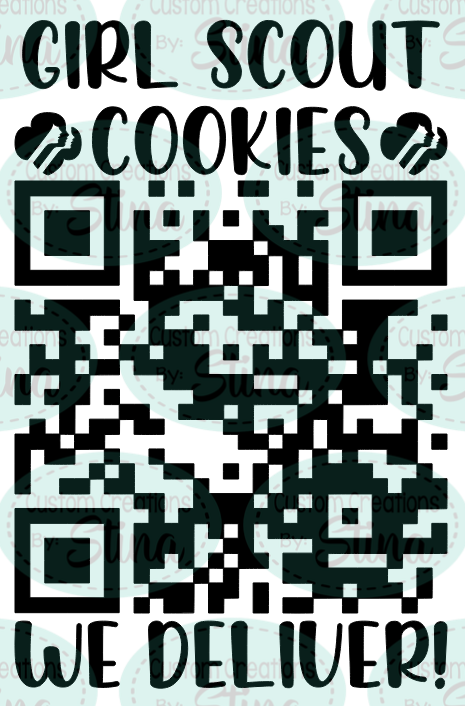 We Deliver - Girl Scout Cookie QR Code - Custom - Personalized