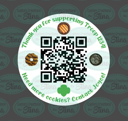 Waterproof Vinyl Sticker - QR Code - Girl Scout Cookie Sales