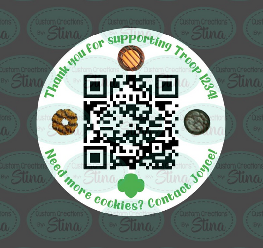 Waterproof Vinyl Sticker - QR Code - Girl Scout Cookie Sales